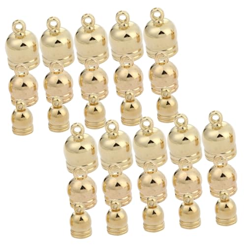FONDOTIN 120 Stück Teiliges Kordel Endkappen Tassel Caps in Gold Innenmaß Langlebige Quetschkalotten für DIY Armband Halskette Schmuckherstellung Einfaches Befestigen Hautfreundlich von FONDOTIN