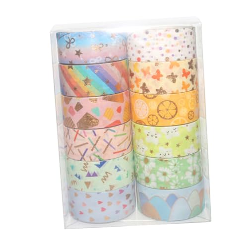 FONDOTIN 12Rollen DIY Washi Tape Dekorative Klebebänder Süßen Farben für Scrapbooking und Geschenkverpackung mit Hochwertigen Papiermaterialien und Verschiedenen Mustern FONDOTIN 12Rollen DIY Washi Tape Dekorative Klebebänder Süßen Farben für Scrapbooking und Geschenkverpackung mit Hochwertigen Papiermaterialien und Verschiedenen Mustern von FONDOTIN