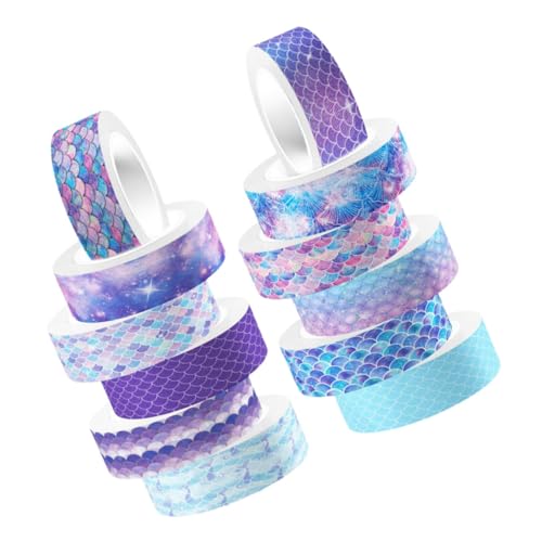 FONDOTIN 12Rollen Meerjungfrau Washi Tape Multifunktionale Bastelbänder für Scrapbooking Journaling DIY Projekte Ästhetisches Unterwasserwelt Inspiriertes Klebeband FONDOTIN 12Rollen Meerjungfrau Washi Tape Multifunktionale Bastelbänder für Scrapbooking Journaling DIY Projekte Ästhetisches Unterwasserwelt Inspiriertes Klebeband von FONDOTIN