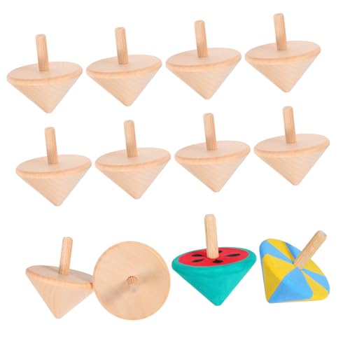 FONDOTIN 12Stücke Teiliges Holz Gyroskop für DIY Bemalbare Rotierende Tops für und Kinderpartys Fördert Kreativität und Koordination von FONDOTIN