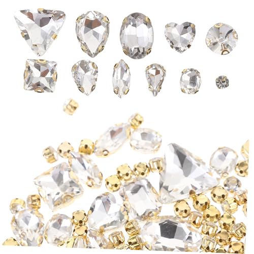 FONDOTIN 130 Stück Teiliges Krallen Strasssteine zum Aufnähen Dreidimensionaler Glitzer Schmuck für Kleidung Taschen DIY Dekoration Langlebige Glasqualität für Alltag Hochzeit von FONDOTIN