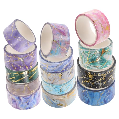 FONDOTIN 14Rollen Washi Tape Marmor Muster Klebeband für DIY Scrapbooking Selbstklebende Dekobänder Dekorative Aufkleber für Journals Bastelprojekte und FONDOTIN 14Rollen Washi Tape Marmor Muster Klebeband für DIY Scrapbooking Selbstklebende Dekobänder Dekorative Aufkleber für Journals Bastelprojekte und von FONDOTIN