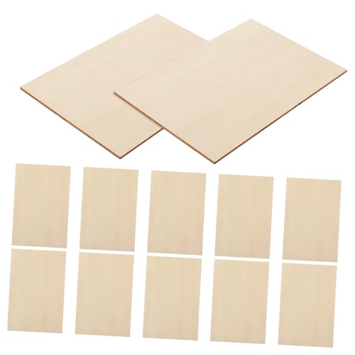 FONDOTIN 15 Stück Teiliges Rechteckige Pappelholzplatten Unbemalte Holzstücke zum Basteln DIY Holzscheiben mit Glatter Oberfläche für Malen Gravieren Dekorieren von FONDOTIN