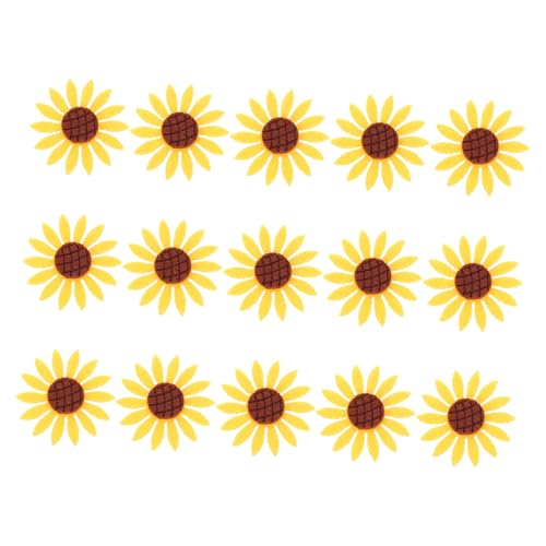 FONDOTIN 15 Stück Teiliges Sonnenblumen Stoffapplikationen Bestickte DIY Patches zum Aufnähen Vielseitige Stoffflicken für Kleidung Taschen Hüte und Accessoires Handgefertigte Deko Blumen von FONDOTIN