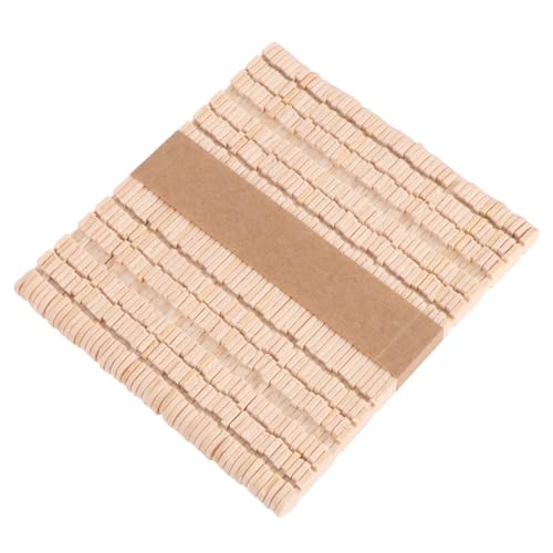 FONDOTIN 150 Stück Holz Bastelstäbe aus Naturholz Gezahnte Eisstiele für DIY Bastelprojekte Sichere Glatte Oberfläche Vielseitig für Schule Partydekoration und Modellbau von FONDOTIN