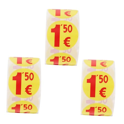 FONDOTIN 1500 Stück Teiliges Euro Preisschilder Aufkleber Supermarkt Preisetiketten Selbstklebend Langlebig Bunte Mehrzwecketiketten für Garage Secondhand Kleidung FONDOTIN 1500 Stück Teiliges Euro Preisschilder Aufkleber Supermarkt Preisetiketten Selbstklebend Langlebig Bunte Mehrzwecketiketten für Garage Secondhand Kleidung von FONDOTIN