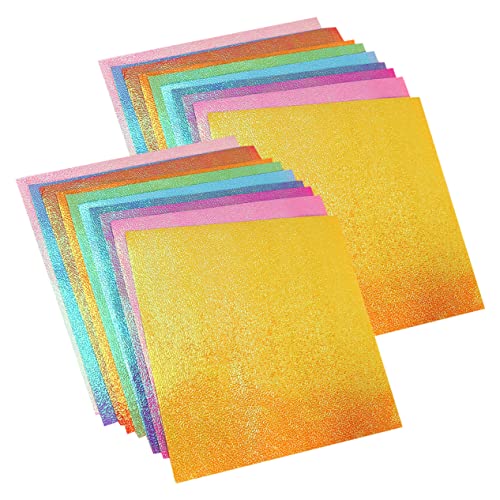 FONDOTIN 150Stücke Bastelpapier Glitzer Origami Farben Doppelseitiges Faltpapier für DIY und Projekte und Bastelideen von FONDOTIN