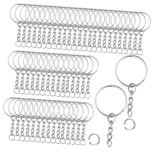 FONDOTIN 150Stücke Teiliges Schlüsselring Ringe mit Schraubaugen für DIY Schlüsselanhänger Zubehör für Bastelprojekte und zu Festen von FONDOTIN