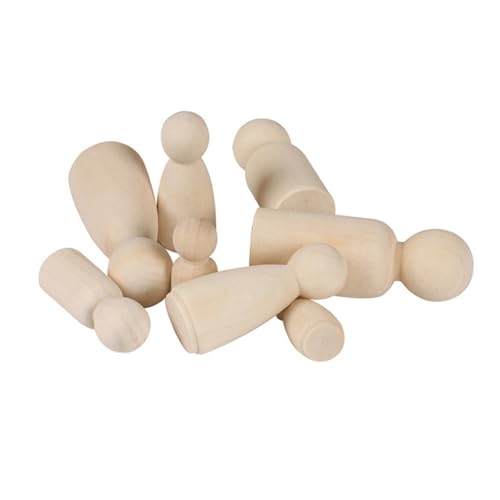 FONDOTIN 16 Stück Teiliges Holzpuppen zum Bemalen Unvollendete Figuren in Naturbelassene Holzpuppenkörper für DIY mit Kindern für Kreative Malprojekte und Familiengestaltung von FONDOTIN
