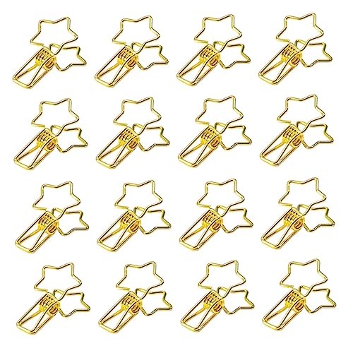 FONDOTIN 16 Stück Teiliges Metall Organizer Clip Hohe Elastizität Wiederverwendbar Sternförmige Klammern Gold Leichte Büro und Haushaltsklemmen für Dokumente und Fotos FONDOTIN 16 Stück Teiliges Metall Organizer Clip Hohe Elastizität Wiederverwendbar Sternförmige Klammern Gold Leichte Büro und Haushaltsklemmen für Dokumente und Fotos von FONDOTIN