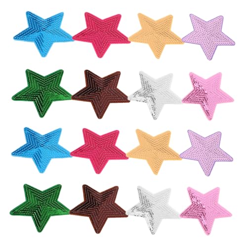 FONDOTIN 16 Stück Teiliges Pailletten Fünfzackiger Stern Aufnäher zum Aufbügeln Bestickte Bügelflicken für Kleidung Hüte Jeans DIY Bastel Zubehör FONDOTIN 16 Stück Teiliges Pailletten Fünfzackiger Stern Aufnäher zum Aufbügeln Bestickte Bügelflicken für Kleidung Hüte Jeans DIY Bastel Zubehör von FONDOTIN