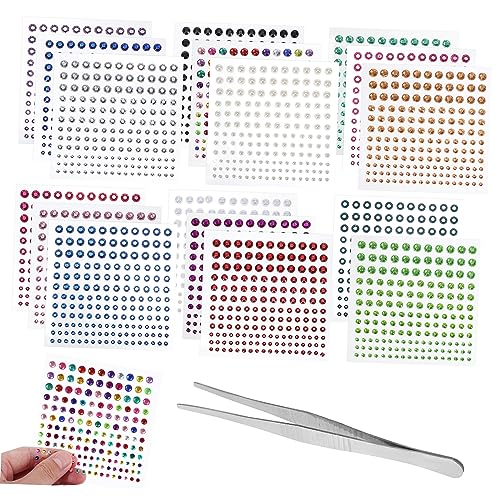 FONDOTIN 17Blätter Selbstklebende Strassaufkleber Pinzette Bunte Edelsteinaufkleber für DIY Bastelprojekte Gesichtsmake Up Kinderhandwerk Sicher und Langlebig FONDOTIN 17Blätter Selbstklebende Strassaufkleber Pinzette Bunte Edelsteinaufkleber für DIY Bastelprojekte Gesichtsmake Up Kinderhandwerk Sicher und Langlebig von FONDOTIN