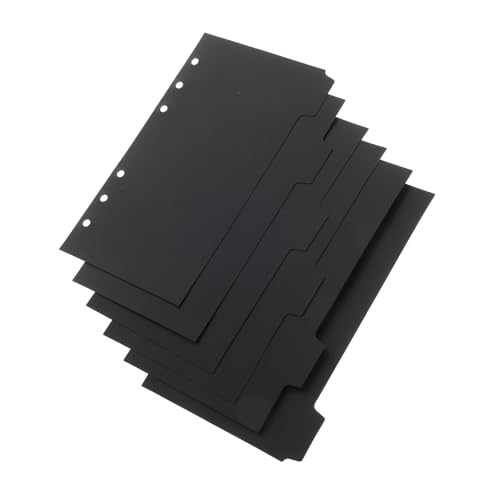 FONDOTIN 18 Blatt PVC Ordner Trennblätter Schwarze Heft Divider für Schnellhefter Notizbuch Organizer Langlebige PP Seitenmarker für Planer und Akten von FONDOTIN