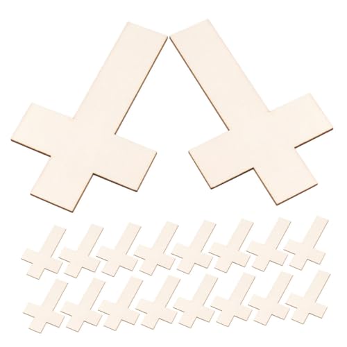 FONDOTIN 18 Stück Teiliges Holz Kreuz Dekorationen für DIY Basteln Unbemalte Holzteile Vielseitige Religiöse Symbole für Hochzeiten Kirchen und Festliche Wohnraumgestaltung von FONDOTIN