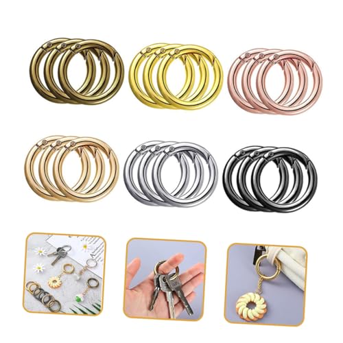 FONDOTIN 18 Stück Teiliges Runde Federkarabiner Schlüsselring Schnappverschluss für DIY Schmuck Schlüsselanhänger Bastelprojekte Zuverlässige Metallringe mit Eingebauter Feder Kompakt und FONDOTIN 18 Stück Teiliges Runde Federkarabiner Schlüsselring Schnappverschluss für DIY Schmuck Schlüsselanhänger Bastelprojekte Zuverlässige Metallringe mit Eingebauter Feder Kompakt und von FONDOTIN
