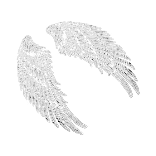 FONDOTIN 1Paar Wings Pailletten Patches Set für Kleidung Glitzernde Engelsflügel Applique Vielseitig Einsetzbar für DIY Projekte Rucksäcke Jeans und Mehr Hochwertiges von FONDOTIN