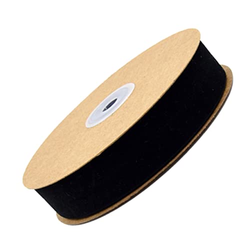 FONDOTIN 1Rolle Breites Schwarzes Flockband Einseitiges Dekoband für DIY Geschenkverpackung und Projekte Langlebiges Samtband für Hochzeiten Partys und Bastelarbeiten von FONDOTIN