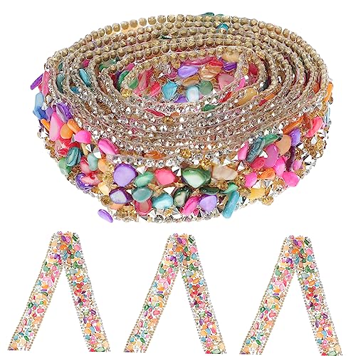 FONDOTIN 1Rolle Schneidbarer Bastelbesatz Hochtemperatur Hotmelt Strass Kette für DIY Kleidung Schuhe Taschen und Dekorationen Geschenkidee von FONDOTIN