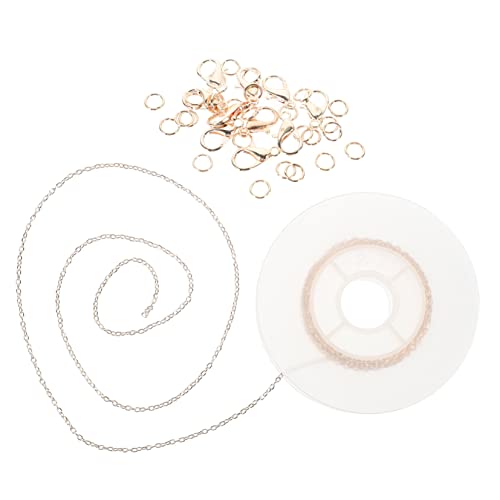 FONDOTIN 1Satz Kreuzketten Zubehör DIY Armband Kit mit Hummerverschlüssen und Sprungringen Roségold für Schmuckherstellung Knöchelketten und Mehr von FONDOTIN
