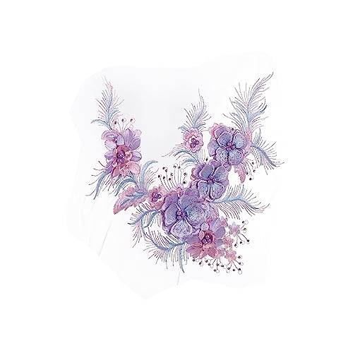 FONDOTIN 1Stück Handgefertigte Applikation Perlen Bestickter Aufnäher für Kleiderdekoration Elegantes Zubehör für DIY Projekte von FONDOTIN