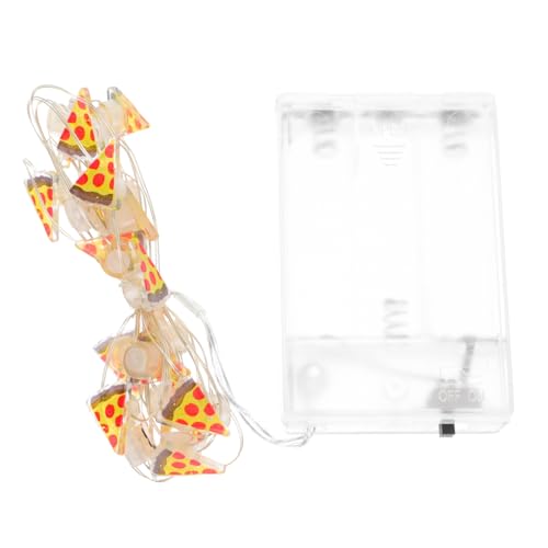 FONDOTIN 1Stück Pizza Form Lampe LED Lichterkette Gelb Für Kreative Dekoration Batteriebetrieben Lang Für Weihnachtsfeiern Wohnzimmer Und Garten von FONDOTIN