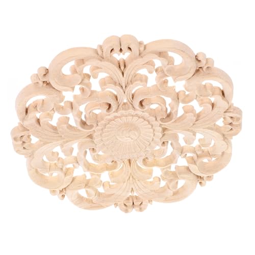 FONDOTIN 1Stück Runde Holzapplikation Geschnitztes Onlay für Möbel und Wände Unbemalt Holzdekoration für Türen Schränke Fenster Orientalisches Design DIY FONDOTIN 1Stück Runde Holzapplikation Geschnitztes Onlay für Möbel und Wände Unbemalt Holzdekoration für Türen Schränke Fenster Orientalisches Design DIY von FONDOTIN