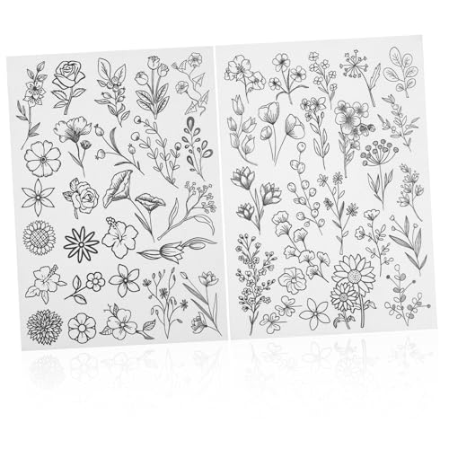 FONDOTIN 2 Blätter Wasserlösliche Stickvlies mit Floralen Stickmustern Wasserlöslicher Stickstabilisator für Kleidung Vielseitig für Taschen Hemden Vorhänge Einfache Entfernung ohne von FONDOTIN