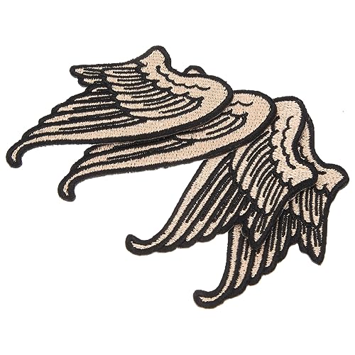 FONDOTIN 2 Paare Gestickte Flügel Patches für Kleidung Cartoon Flügel Aufnäher für Jacken Rucksäcke Hüte Langlebig und für DIY Projekte von FONDOTIN