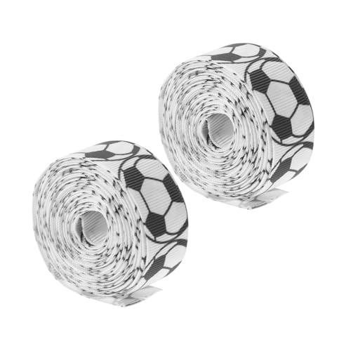 FONDOTIN 2 Rollen Fußball dekoband Geschenkband mit Eleganter Optik für Geschenkverpackung Partydekoration Kuchen Blumenarrangements Vielseitiges DIY bastelband von FONDOTIN