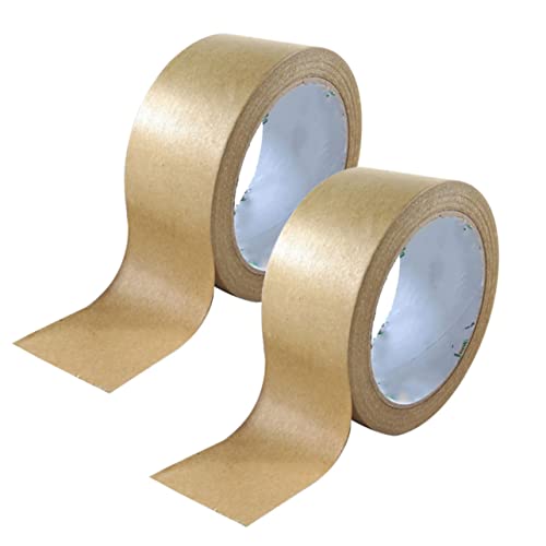 FONDOTIN 2 Rollen Kraftpapier Klebeband Selbstklebend Extra Stark Dekoratives Geschenkband für DIY Basteln und Geschenkverpackung Wasserabweisend Abriebfest Vielseitig Einsetzbar von FONDOTIN