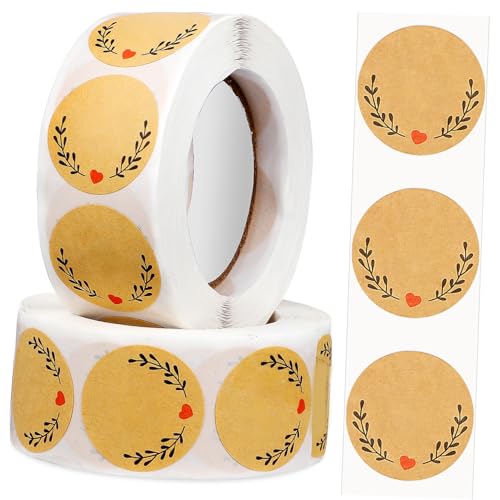 FONDOTIN 2 Rollen Runde Kraftpapier Aufkleber Dichtungssticker für Backen Geschenkverpackung Handmade Etiketten für Marmeladengläser Tüten Basteln FONDOTIN 2 Rollen Runde Kraftpapier Aufkleber Dichtungssticker für Backen Geschenkverpackung Handmade Etiketten für Marmeladengläser Tüten Basteln von FONDOTIN