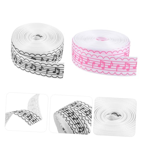 FONDOTIN 2 Rollen Schneidbares Verschleißfestes Geschenkband À Polyester Dekoband mit Goldfarbenem Notenmuster Vielseitig für Bastelprojekte Geschenkverpackung und Festdekoration FONDOTIN 2 Rollen Schneidbares Verschleißfestes Geschenkband À Polyester Dekoband mit Goldfarbenem Notenmuster Vielseitig für Bastelprojekte Geschenkverpackung und Festdekoration von FONDOTIN