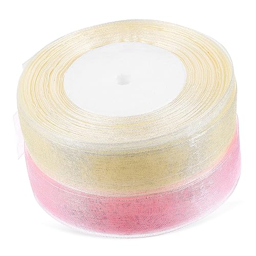 FONDOTIN 2 Rollen Transparente Organza Geschenkband Weiches Schleifenband für Hochzeit Deko Geschenkverpackung DIY Basteln Farbvarianten und Vielseitig Einsetzbar FONDOTIN 2 Rollen Transparente Organza Geschenkband Weiches Schleifenband für Hochzeit Deko Geschenkverpackung DIY Basteln Farbvarianten und Vielseitig Einsetzbar von FONDOTIN