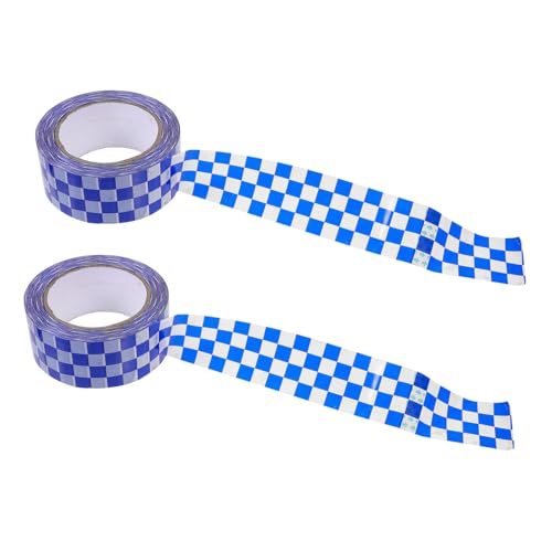 FONDOTIN 2 Rollen Verpackungsklebeband mit Blau Weißem Schachbrettmuster Strapazierfähiges Bopp Packband Praktische Klebebänder für DIY Kartonversand Vielseitig für Büro Schule Haushalt von FONDOTIN