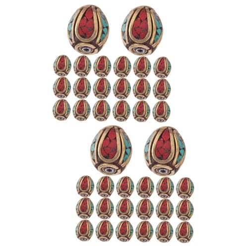 FONDOTIN 2 Sätze Buddha Spacer Beads Diy Abstandshalter Perlen Nepal Mit Türkis Handgefertigte Buddha Perlen Für Schmuckherstellung Und Kreative Projekte Für Und Familie 20 Stück * 2 von FONDOTIN