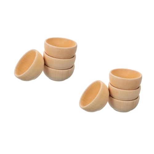 FONDOTIN 2 Sätze Diy Unfertige Holzschalen Für Bastelspielzeug Naturholz Zum Malen Färben Und Dekorieren Für Kreative Projekte Und Spielküchen Robuste Glatte Oberfläche Für 4 Stück * 2 von FONDOTIN
