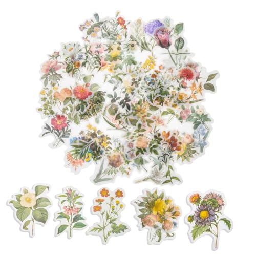 FONDOTIN 2 Sätze Vintage Blumen Sticker Wasserfeste Selbstklebende Blumenaufkleber für Scrapbook Tagebuch Laptop Koffer Umweltfreundliches Papier Kompakt Tragbar Vielseitig Einsetzbar FONDOTIN 2 Sätze Vintage Blumen Sticker Wasserfeste Selbstklebende Blumenaufkleber für Scrapbook Tagebuch Laptop Koffer Umweltfreundliches Papier Kompakt Tragbar Vielseitig Einsetzbar von FONDOTIN