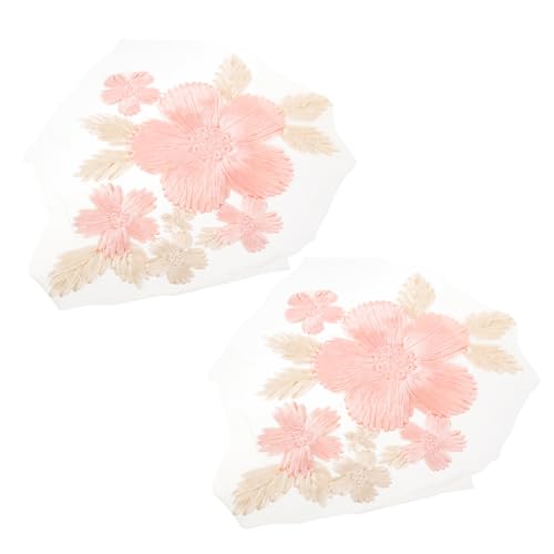 FONDOTIN 2 Stück Applikationen Spitze Imitationshandstickerei für DIY Bekleidung Hochzeitskleider und Dekoration von Taschen Schuhen und von FONDOTIN