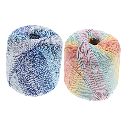 FONDOTIN 2 Stück DIY Baumwollgarn zum Handstricken Dickes Weiches Strickgarn für Schals Pullover Mützen Atmungsaktiv und Hautfreundlich Vielseitig für Handarbeiten und Häkelprojekte von FONDOTIN