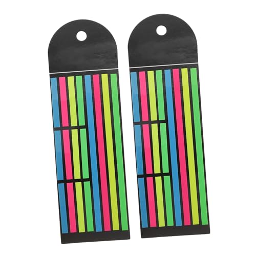 FONDOTIN 2 Stück Fluoreszierende Haftstreifen Teilig Kurze Lange Schmale Index Tabs Bunte Page Marker zum Markieren und Beschriften Selbstklebende Lesestreifen für Schule Büro und Studium von FONDOTIN