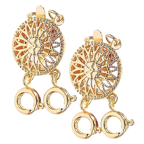 FONDOTIN 2 Stück Halskettentrenner Herstellung Verschlüsse geschichtete Halsketten für Frauen Stapler Schmuck mehrschichtiger Verschluss Halskettenverschluss zum Schichten Kupfer Golden von FONDOTIN