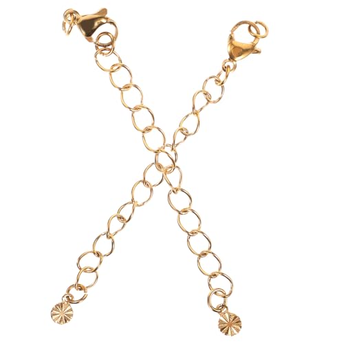 FONDOTIN 2 Stück Halskettenverlängerung Goldfarben DIY Schmuck Kettenverlängerung für Armband und Halskette Langlebige Polierte Schmuckzubehörteile FONDOTIN 2 Stück Halskettenverlängerung Goldfarben DIY Schmuck Kettenverlängerung für Armband und Halskette Langlebige Polierte Schmuckzubehörteile von FONDOTIN
