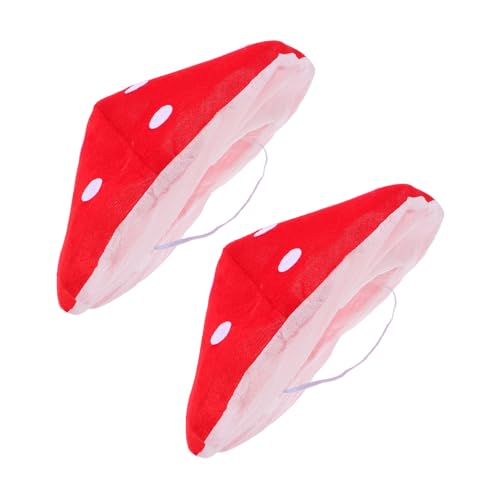 FONDOTIN 2 Stück Lustiger Pilz Kostüm Hut in Rot Kreativer Cosplay Hut für Mädchen Weiches Material für Fasching Bühnenauftritte und Fotoshootings FONDOTIN 2 Stück Lustiger Pilz Kostüm Hut in Rot Kreativer Cosplay Hut für Mädchen Weiches Material für Fasching Bühnenauftritte und Fotoshootings von FONDOTIN