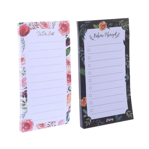 FONDOTIN 2 Stück Magnetische Notizblöcke für Kühlschrank mit Je Haftende Memo Pads für To Do Listen und Nachrichten Wiederverwendbare Magnet Notizblöcke für Haushaltsplaner und von FONDOTIN