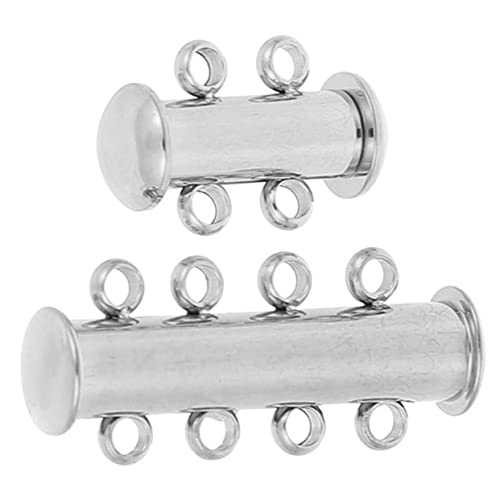 FONDOTIN 2 Stück Metallschnallen Schmuck Schließe Kettenverbinder für mehrere Ketten Reiz Mehrschichtige Halskettenverschlüsse Halskettenverschluss zum Schichten Rostfreier Stahl Silber FONDOTIN 2 Stück Metallschnallen Schmuck Schließe Kettenverbinder für mehrere Ketten Reiz Mehrschichtige Halskettenverschlüsse Halskettenverschluss zum Schichten Rostfreier Stahl Silber von FONDOTIN