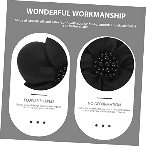 FONDOTIN 2 Stück Perlenverzierte DIY Blüten Applikationen Blättrige Satin Blumen Patches zum Aufnähen Umweltfreundliche Stoffflicken für Bekleidung Pullover und Accessoires von FONDOTIN