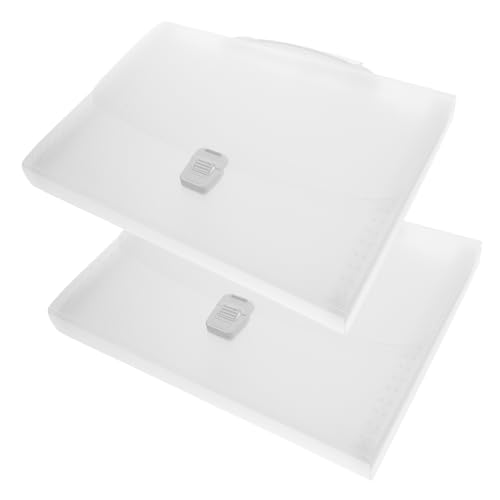 FONDOTIN 2 Stück Teiliges Accordion File Organizer mit Fächern Transparenter mit Erweiterbarem Design und Stabilem Tragegriff Vielseitiger Dokumentenhalter für Lehrer und Bürogebrauch von FONDOTIN