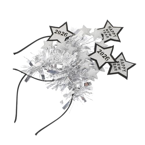 FONDOTIN 2 Stück Teiliges Happy Year Haarreif mit Sternen aus Leichtem Glitzer Material Verstellbar für Silvesterpartys Familienfeiern und Festliche Fotoaufnahmen FONDOTIN 2 Stück Teiliges Happy Year Haarreif mit Sternen aus Leichtem Glitzer Material Verstellbar für Silvesterpartys Familienfeiern und Festliche Fotoaufnahmen von FONDOTIN