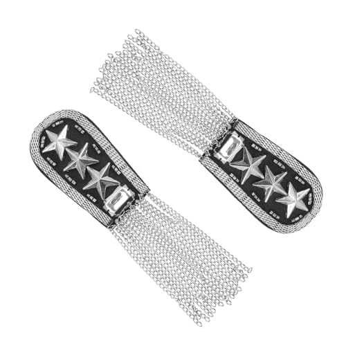 FONDOTIN 2 Stück Teiliges Quasten Epaulette Silber Punk Schulterapplikationen mit Ketten design Modische Schulterverzierung für Männer DIY Kostüm Zubehör Elegante Blazer Dekoration FONDOTIN 2 Stück Teiliges Quasten Epaulette Silber Punk Schulterapplikationen mit Ketten design Modische Schulterverzierung für Männer DIY Kostüm Zubehör Elegante Blazer Dekoration von FONDOTIN