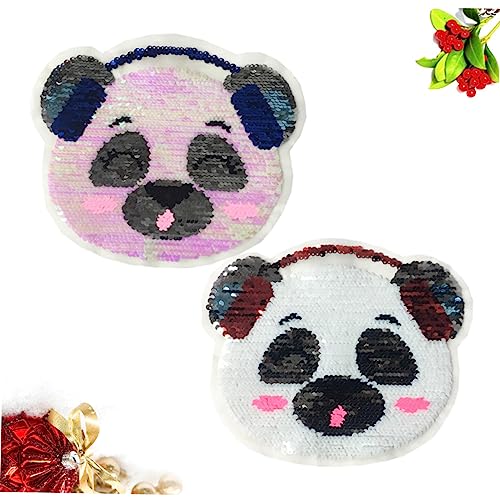 FONDOTIN 2 Stück Teiliges Wendepailletten Stickerei Patches mit Cartoon Panda und Kopfhörer Farbwechselnde Applizierte Stoffaufnäher Langlebige Näh Applikationen für Kleidung und Textilien FONDOTIN 2 Stück Teiliges Wendepailletten Stickerei Patches mit Cartoon Panda und Kopfhörer Farbwechselnde Applizierte Stoffaufnäher Langlebige Näh Applikationen für Kleidung und Textilien von FONDOTIN